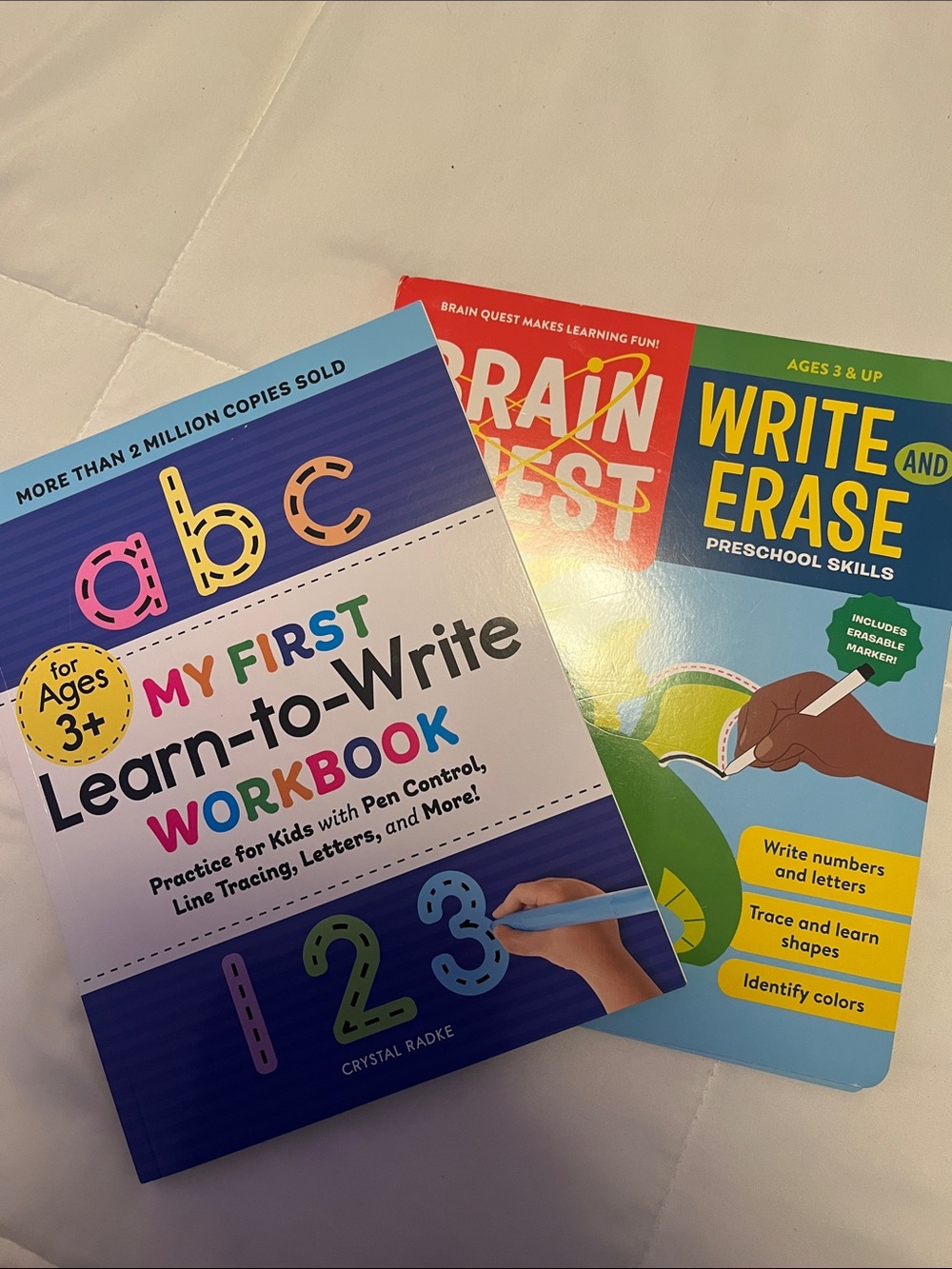 Set of 2 Learn to Write Books Ages 3+ New includes Erasable Marker